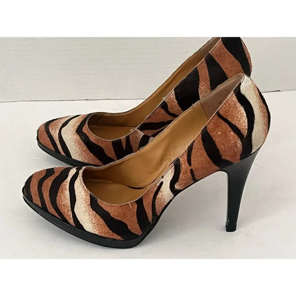NWOT Nine West Women's Rocha Platform Pumps Natural Multi Animal Print Size 7.5 - Picture 3 of 8